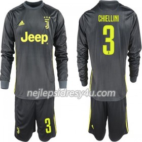 Fotbalový Dres Juventus Giorgio Chiellini 3 Dětské Alternativní 2018/19 Dlouhý Rukáv